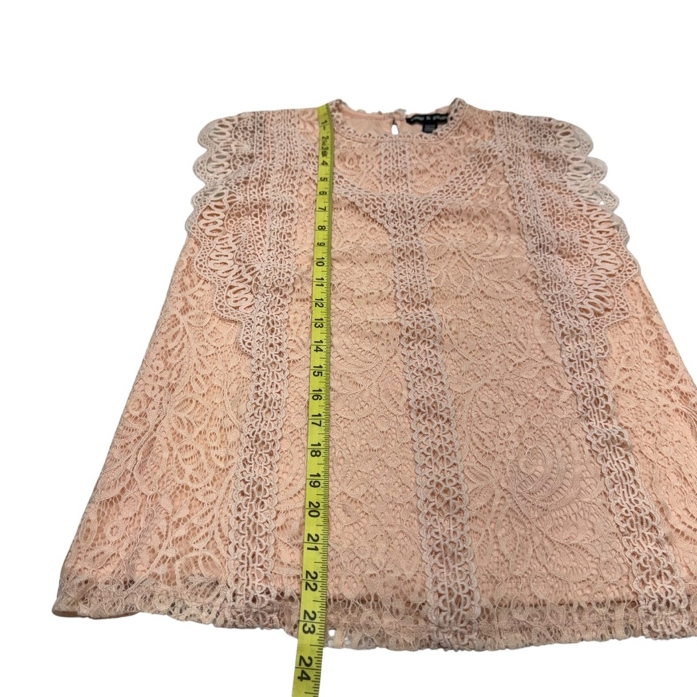Cable & Gauge Sleeves Lace Top Fairy Coquette Size S Cottagecore Preppy Y2K - Picture 6 of 9